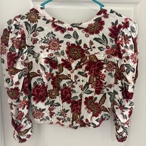 Women’s SO Burgundy Floral Corset Blouse